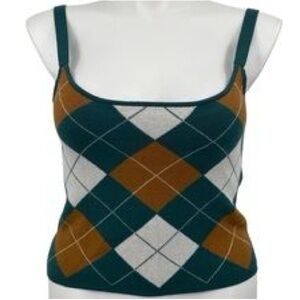 Willow and wind argyle sweater cropped tank size large